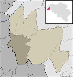 Localisation de Watou au sein de Poperinge