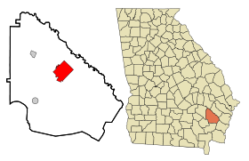 Wayne County Georgia Incorporated and Unincorporated areas Jesup Highlighted.svg