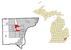 Wayne County Michigan Incorporated and Unincorporated areas Dearborn Heights Highlighted.svg