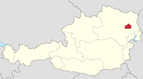 Localisation de Vienne sur la carte de l'Autriche