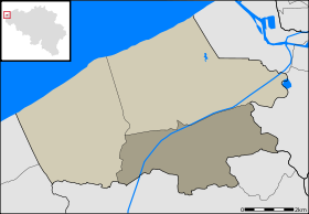 Localisation de Wulpen au sein de Coxyde