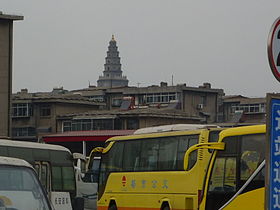 Yanzhou bus station - skyline with a tower - P1060341.JPG