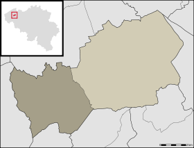Localisation de Zwevezele au sein de Wingene