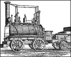  Une locomotive de Killingworth avec biellesde couplage (fin des années 1820).