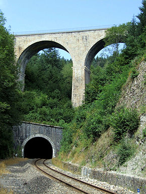 Boucle de Claveisolles : viaduc ferroviaire de Saint-Nizier-d'Azergues et tunnel