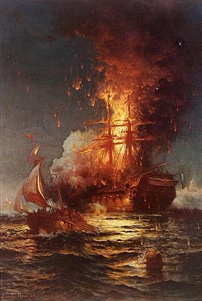 16 février : Incendie de l'USS Philadelphia