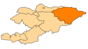 Carte du Kirghizistan mettant en évidence la province d'Ysyk-Köl