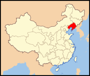 Carte indiquant la localisation du Liaoning (en rouge) à l'intérieur de la Chine