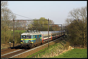 Une série 25 avec train P à Sint-Anna-Pede.