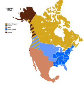L'Amérique du nord en 1821.