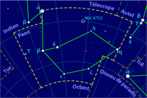 Plan de la constellation du Paon
