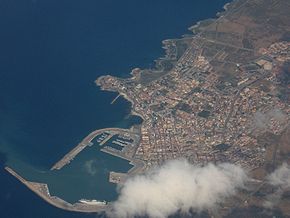 Vue aérienne de Porto Torres.