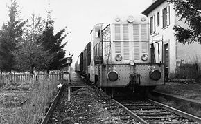 Locotracteur DE5 des CFTA de Gray en gare de Guewenheim en 1979