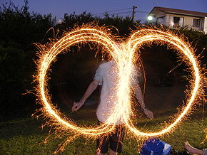 Sparklers with a slow shutter speed.JPG