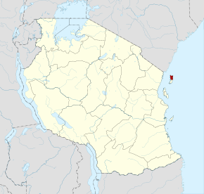 Localisation de la région de Pemba Nord (en rouge) à l'intérieur de la Tanzanie