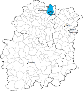 Situation du canton de Chilly-Mazarin dans le département Essonne