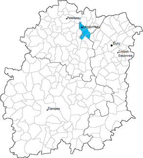 Situation du canton de Longjumeau dans le département Essonne