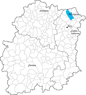 Situation du canton de Montgeron dans le département Essonne
