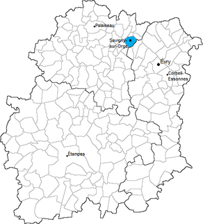 Situation du canton de Savigny-sur-Orge dans le département Essonne