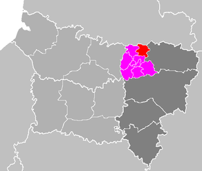 Situation du canton de Bohain-en-Vermandois dans le département Aisne