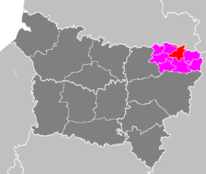 Situation du canton de Capelle dans le département Aisne