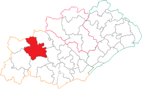 Situation du canton d'Olargues dans le département  Hérault