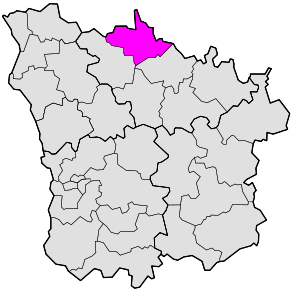 Situation du canton de Clamecy dans le département Nièvre