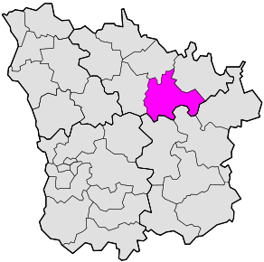 Situation du canton de Corbigny dans le département Nièvre