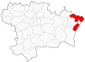Situation du canton de Coursan dans le département Aude