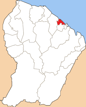 Situation du canton de Macouria dans le département Guyane