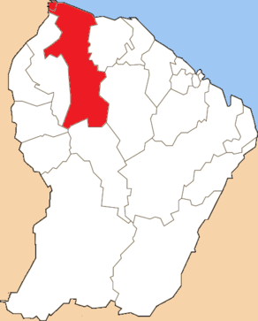 Situation du canton de Mana dans le département Guyane
