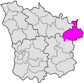 Situation du canton de Montsauche-les-Settons dans le département Nièvre