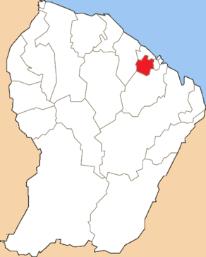 Situation du canton de Montsinéry-Tonnegrande dans le département Guyane