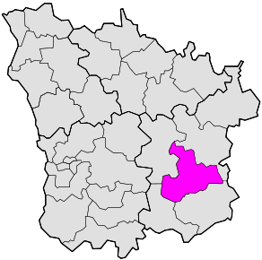 Situation du canton de Moulins-Engilbert dans le département Nièvre