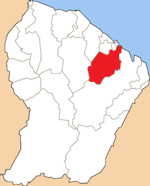 Situation du canton de Roura dans le département Guyane