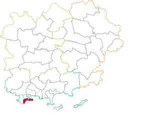 Situation du canton de Saint-Mandrier-sur-Mer dans le département Var
