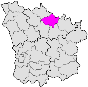 Situation du canton de Tannay dans le département Nièvre