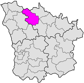 Situation du canton de Varzy dans le département Nièvre