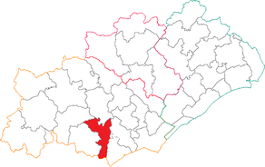 Situation du canton de Béziers-3 dans le département Hérault