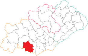 Situation du canton de Capestang dans le département Hérault