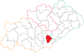 Situation du canton de Florensac dans le département Hérault