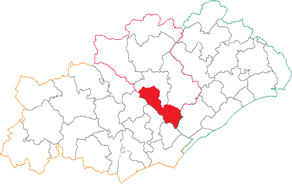Situation du canton de Montagnac dans le département Hérault