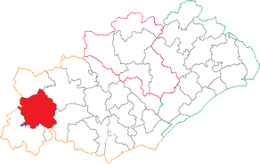 Situation du canton de Saint-Pons-de-Thomières dans le département Hérault