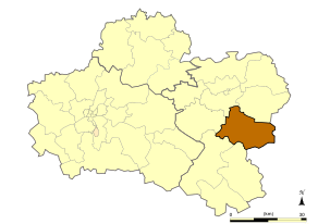 Situation du canton de Châtillon-Coligny dans le département Loiret