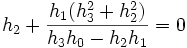 h_2 + \frac{h_1 (h_3^2 + h_2^2)}{h_3 h_0 - h_2 h_1} = 0