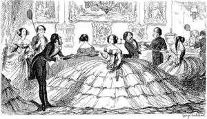 "A Splendid Spread", early satire on the crinoline from The Comic Almanack for 1850.
