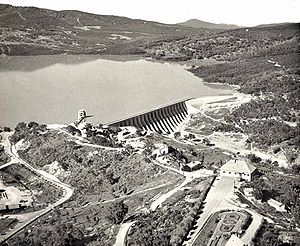 Vue du barrage en 1957