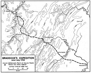 Route of the Braddock Expedition