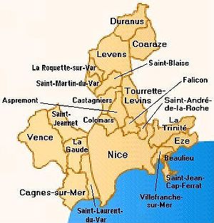 carte de Nice Côte d'Azur