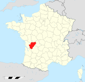 Localisation de la Charente en France